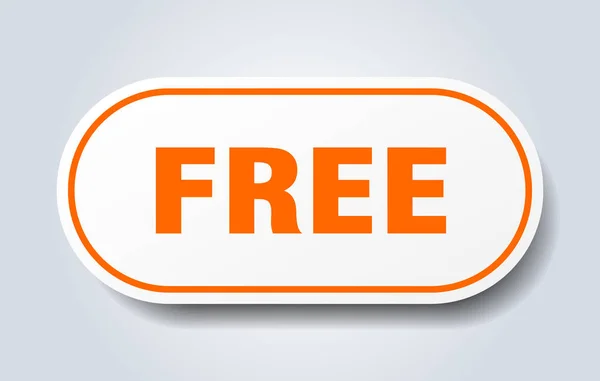 Segno libero. adesivo arancio arrotondato gratuito. gratis — Vettoriale Stock
