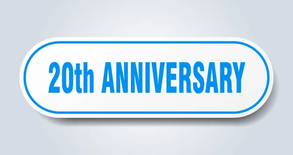 20周年記念サイン。●20周年記念丸い青いステッカー。創立20周年 — ストックベクタ