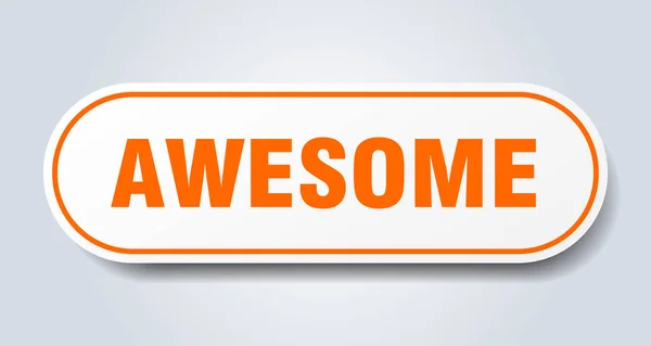 Awesome sign. awesome rounded orange sticker. awesome — Stock Vector