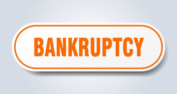 Знак банкротства. банкротство округлый оранжевый стикер. банкротство — стоковый вектор