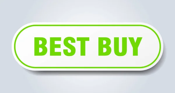 Mejor señal de compra. mejor comprar etiqueta engomada verde redondeada. mejor compra — Archivo Imágenes Vectoriales