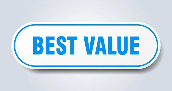 Mejor signo de valor. mejor valor redondeado etiqueta engomada azul. mejor valor — Vector de stock