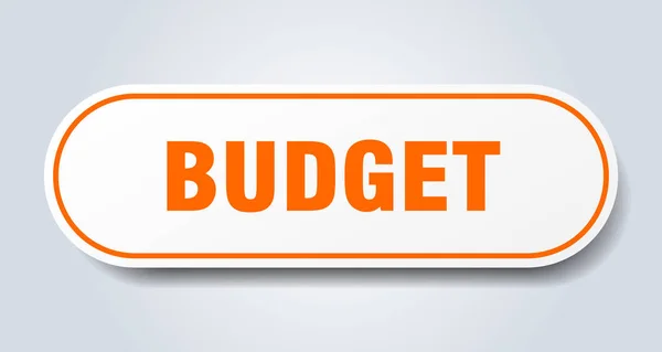 Sinal de orçamento. orçamento autocolante laranja arredondado. orçamento — Vetor de Stock