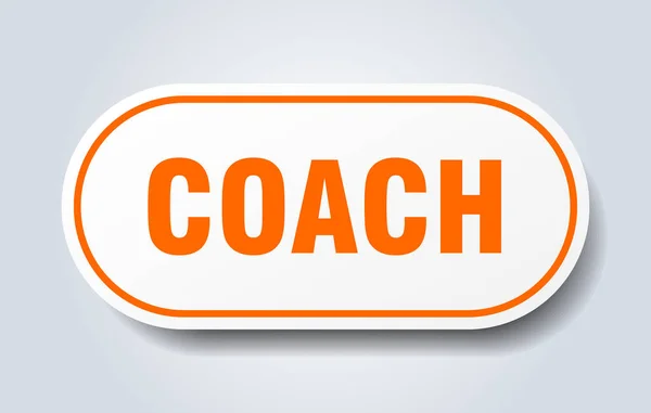 Coach sign. coach rounded orange sticker. coach — Stock Vector