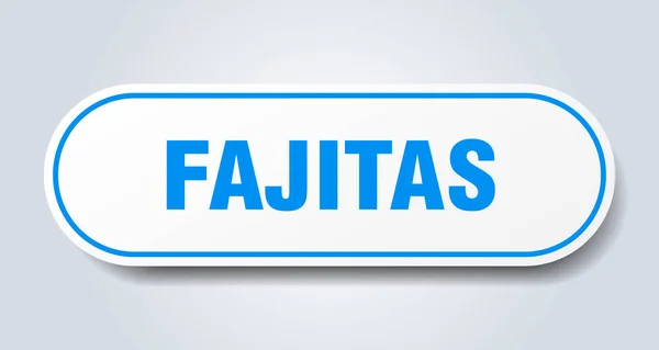 Fajitas firmar. fajitas redondeadas pegatina azul. fajitas — Vector de stock