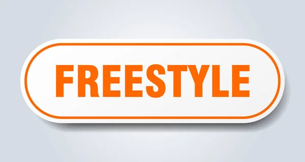 Freestyle Zeichen. Freestyle abgerundete orange Aufkleber. Kür — Stockvektor