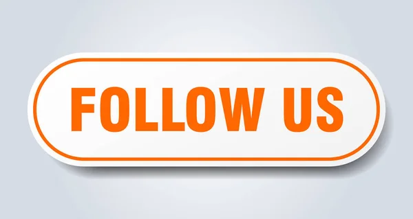 Seguiteci segno. seguici arrotondato adesivo arancione. seguici — Vettoriale Stock