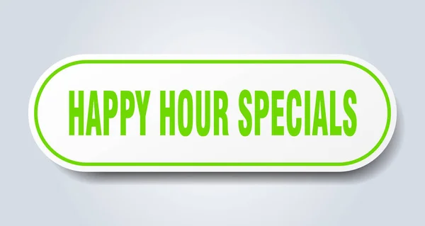 Happy Hour Specials skylt. Happy Hour Specials rundade gröna klistermärke. Happy Hour Specials — Stock vektor