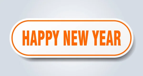Gelukkig Nieuwjaar teken. Happy New Year afgeronde oranje sticker. Gelukkig Nieuwjaar — Stockvector