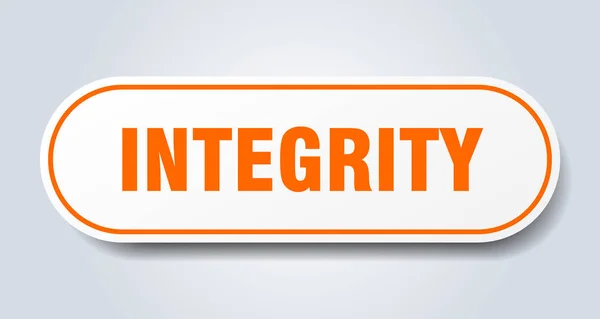 Integrity sign. integrity rounded orange sticker. integrity — Stock Vector