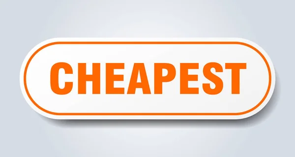 La señal más barata. pegatina naranja redondeada más barata. más barato — Archivo Imágenes Vectoriales