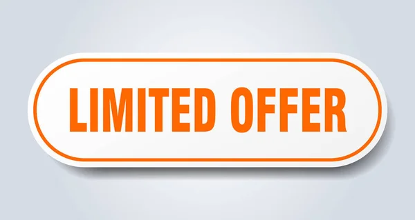 Limited offer sign. Limited offer rounded orange sticker. Limited offer — стоковый вектор