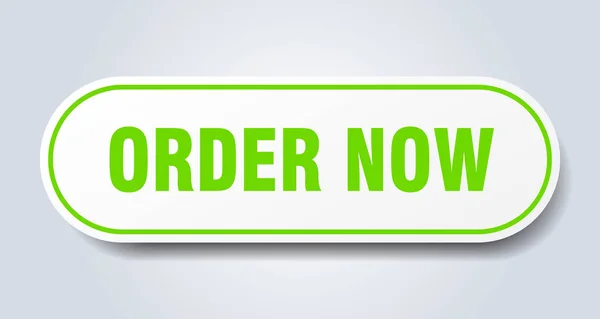 Sipariş şimdi imzalayın. sipariş şimdi yeşil etiket yuvarlak. sipariş şimdi — Stok Vektör