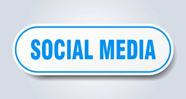 Sinal de mídia social. mídia social arredondado adesivo azul. redes sociais — Vetor de Stock