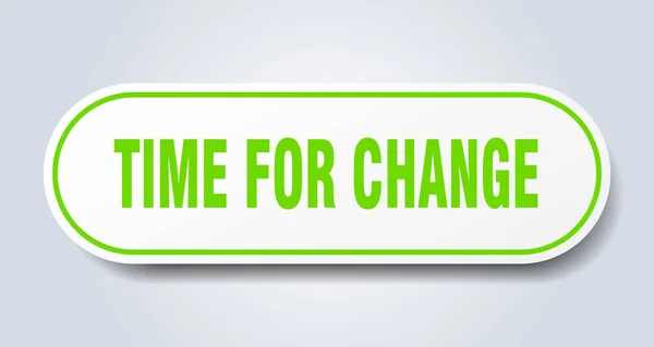 Čas na znaménko změny. čas pro změnu zaobleného zeleného štítku. čas pro změnu — Stockový vektor