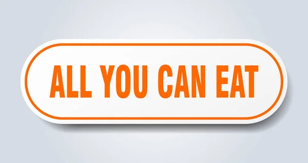 Все, что вы можете съесть знак. все, что вы можете съесть округлые оранжевые наклейки. all you can eat — стоковый вектор