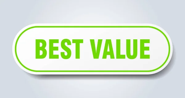 Mejor signo de valor. mejor valor redondeado etiqueta engomada verde. mejor valor — Vector de stock