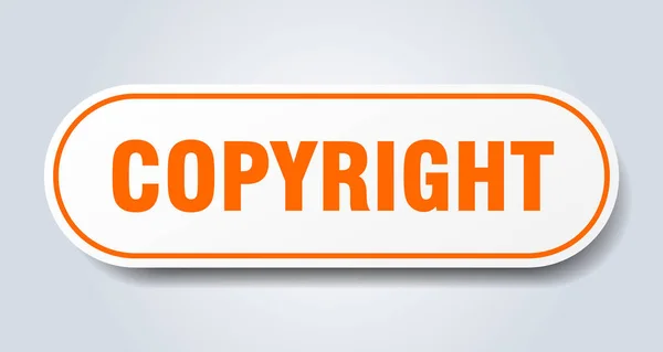 Copyright-megjelölés. Copyright lekerekített narancssárga matrica. Copyright — Stock Vector