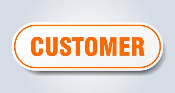 Assinatura do cliente. cliente arredondado adesivo laranja. cliente — Vetor de Stock