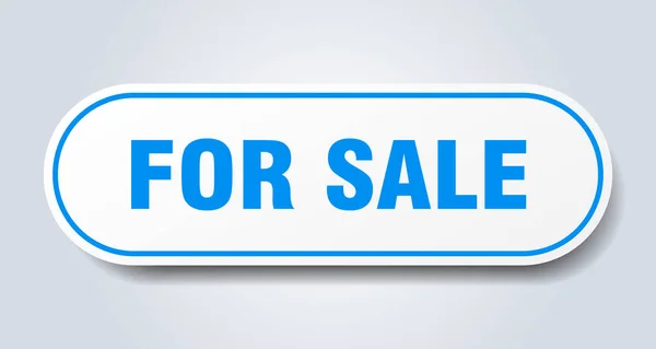 for sale sign. for sale rounded blue sticker. for sale