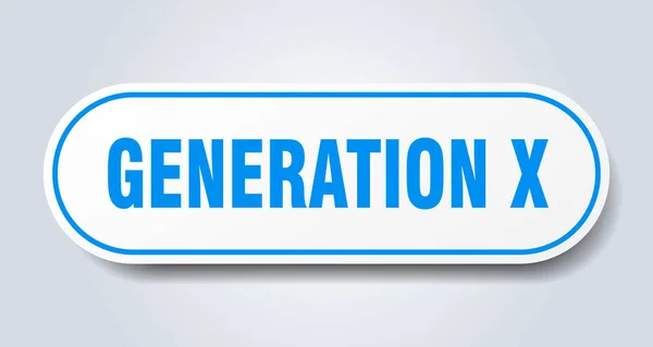Generation x jel. Generation x lekerekített kék matrica. x generáció — Stock Vector