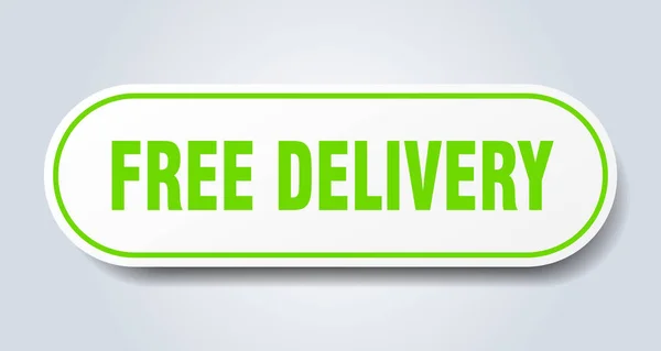 Gratis levering teken. gratis levering afgerond groene sticker. gratis verzending — Stockvector