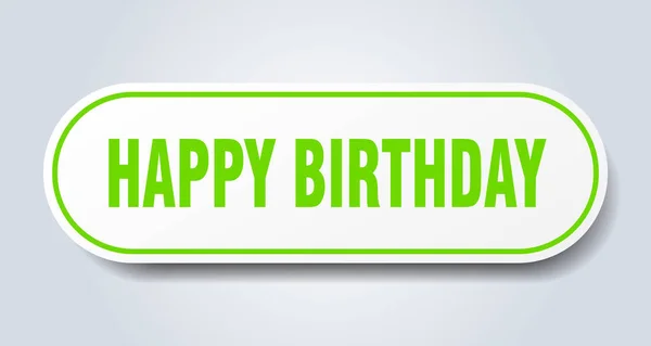 Sinal de feliz aniversário. feliz aniversário arredondado adesivo verde. feliz aniversário — Vetor de Stock