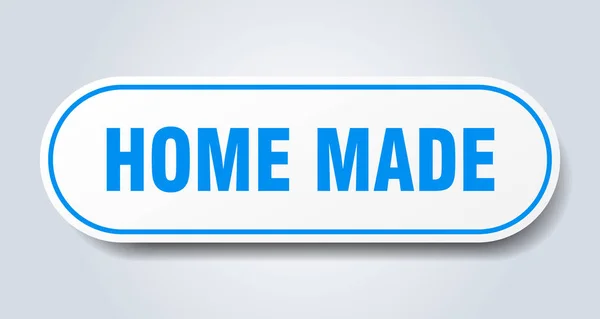 Home made sign. home made rounded blue sticker. home made — Stock Vector