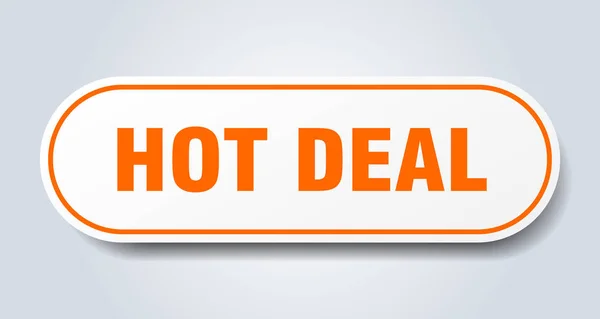 Знак горячей сделки. горячая сделка округлые оранжевые наклейки. горячая сделка — стоковый вектор