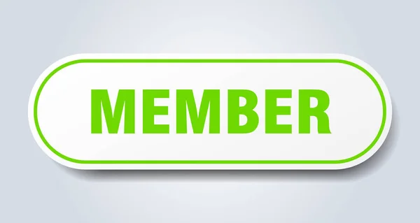 Medlems tecken. medlem rundad grön klistermärke. Medlem — Stock vektor