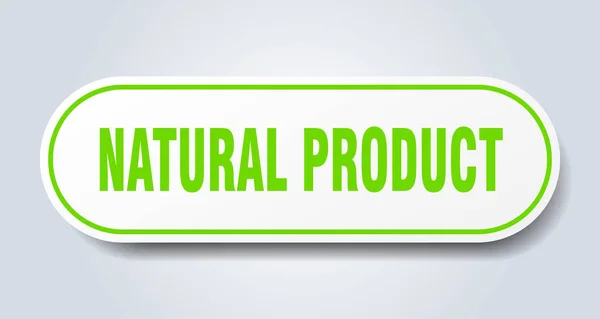 Signe de produit naturel. autocollant vert arrondi produit naturel. produit naturel — Image vectorielle