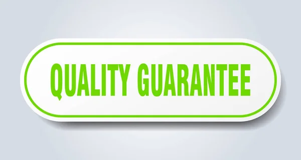 Qualitätsgarantie-Zeichen. Qualitätsgarantie abgerundete grüne Aufkleber. Qualitätsgarantie — Stockvektor