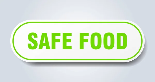 安全な食品の看板。安全な食品丸みを帯びた緑色のステッカー。安全な食品 — ストックベクタ