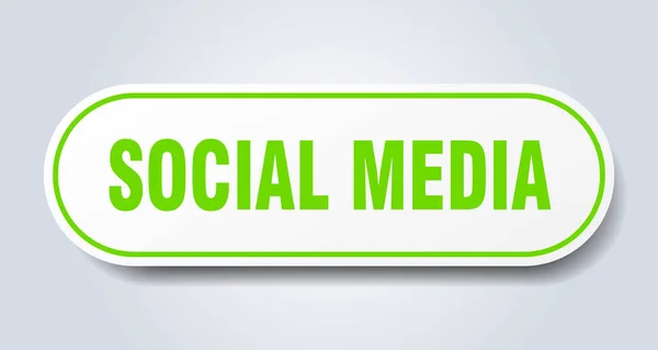 Označení sociálního média. sociální sdělovací prostředky se zelenou nálepkou. sociální média — Stockový vektor