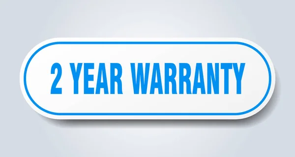 2 year warranty sign. 2 year warranty rounded blue sticker. 2 year warranty — Stock Vector