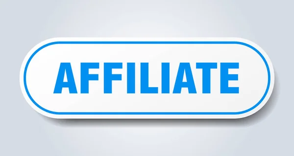 Affiliate-skylt. affiliate rundade blå klistermärke. Affiliate — Stock vektor