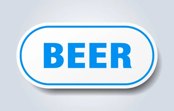 Značka piva. pivní oblý modrý štítek. Pivo — Stockový vektor