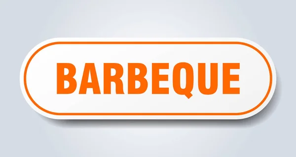 Signe du barbecue. autocollant orange arrondi barbecue. barbecue — Image vectorielle