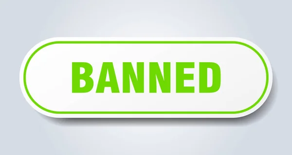 Заборонений знак. заборонена закруглена зелена наклейка. заборонено — стоковий вектор