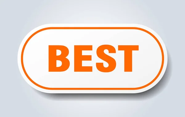 Best sign. best rounded orange sticker. best — Stock Vector