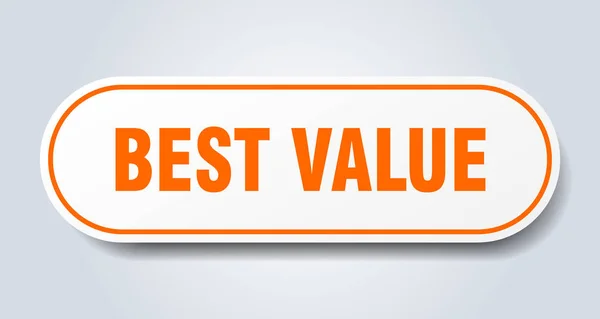 Mejor signo de valor. etiqueta engomada naranja redondeada mejor valor. mejor valor — Archivo Imágenes Vectoriales