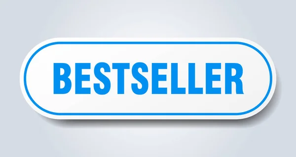 Signo de éxito de ventas. etiqueta engomada azul redondeada bestseller. best seller — Archivo Imágenes Vectoriales
