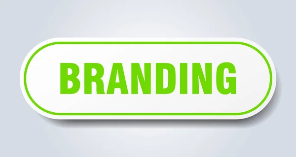 Sinal de marca. marca adesivo verde arredondado. branding — Vetor de Stock