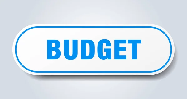 Symbol rozpočtu. Zaoblený modrý štítek s rozpočtem. Rozpočtu — Stockový vektor