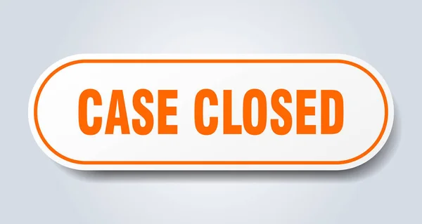 Case closed sign. case closed rounded orange sticker. case closed — Stock Vector