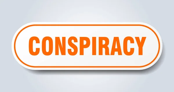 Conspiracy sign. conspiracy rounded orange sticker. conspiracy — Stock Vector