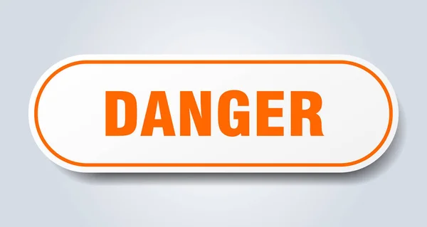 Sinal de perigo. perigo arredondado adesivo laranja. perigo —  Vetores de Stock