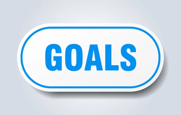 Goals sign. goals rounded blue sticker. goals — Stock Vector