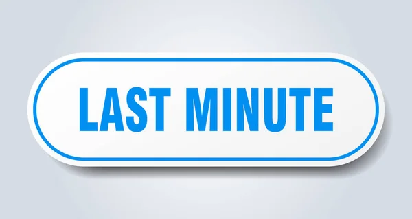 Last minute sign. last minute rounded blue sticker. last minute — Stock Vector