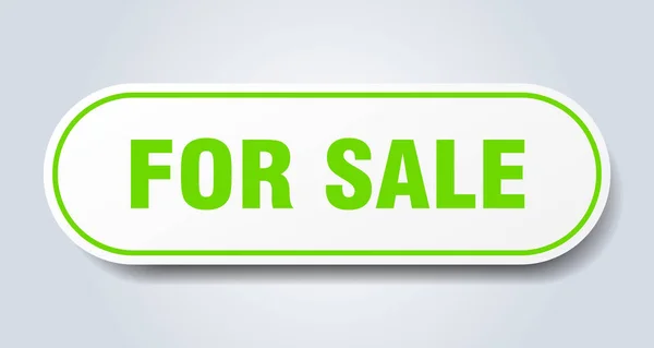 Για την πώληση πινακίδα. Πωλείται στρογγυλεμένο πράσινο αυτοκόλλητο. προς πώληση — Διανυσματικό Αρχείο